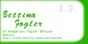 bettina fogler business card